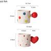 Creative Heart Shaped Ceramic Mug High Beauty Polka Dot Coffee Mug Office Cute Milk Cup Breakfast Cup Household Water Cups