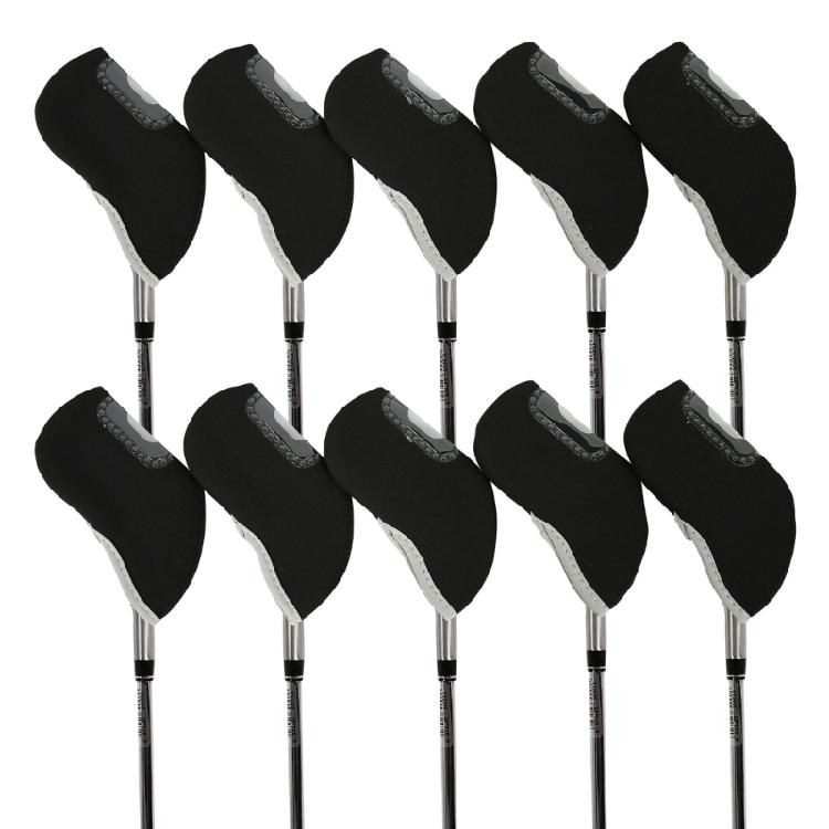 10Pcs Golf Head Headcovers with Window Display, Neoprene Golf Iron Head Covers