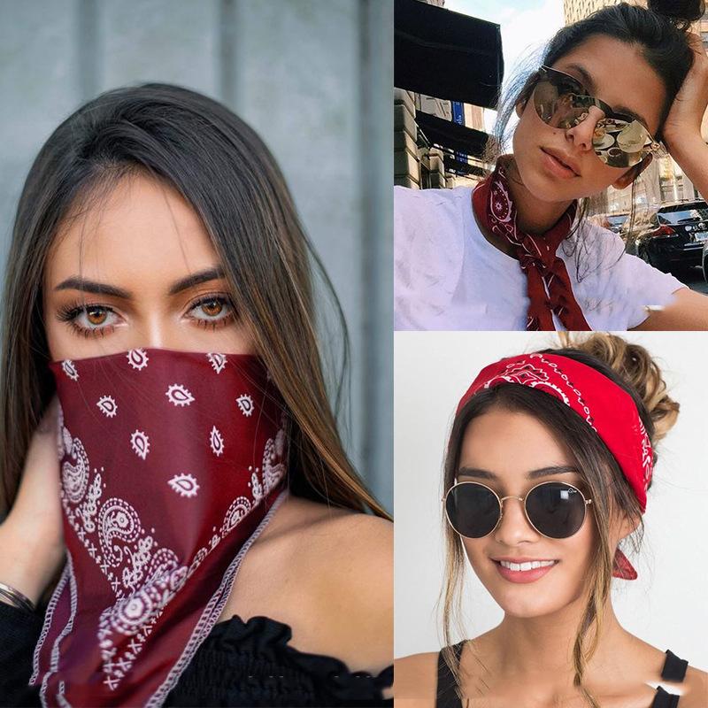 Hip Hop Women Bandana Scarf Girls Kids Punk Square Bandanas Headwear Fashion Bohemian Head Scarf Headbands Hair Accessories 2025