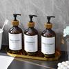 3-Pack 500ml Refillable Shampoo Body Wash Conditioner Lotion Dispenser Pump Bottles for Shower Travel