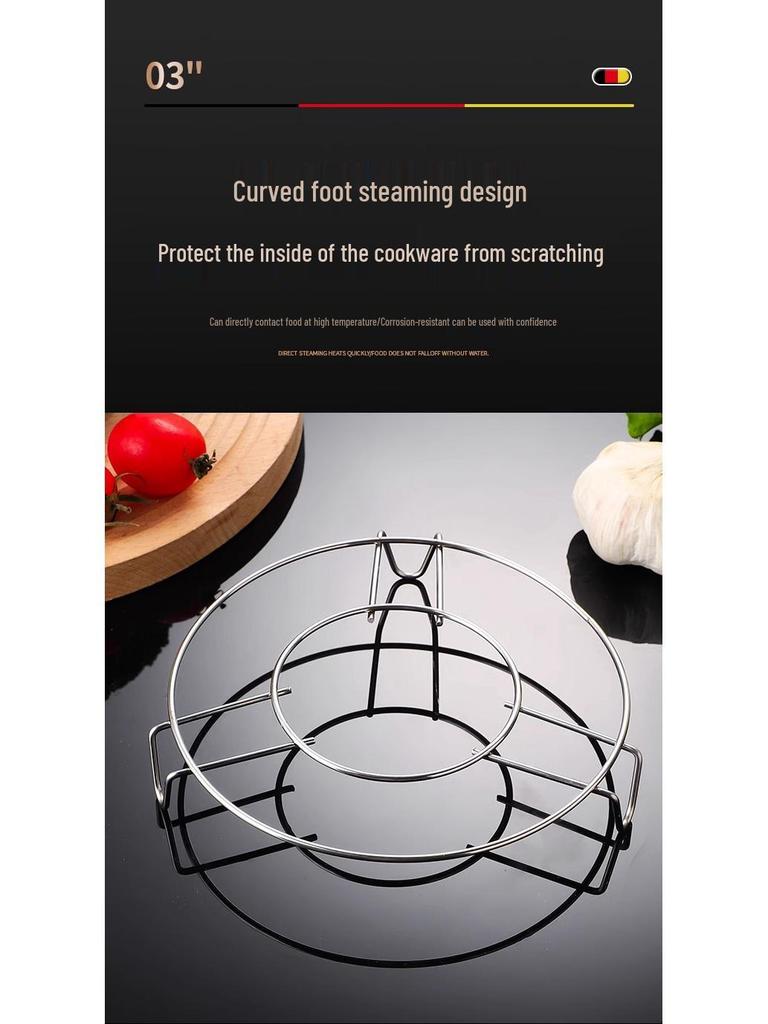 Three-Pack Stainless Steel High-Leg Steaming Rack for Rice and Pressure Cookers