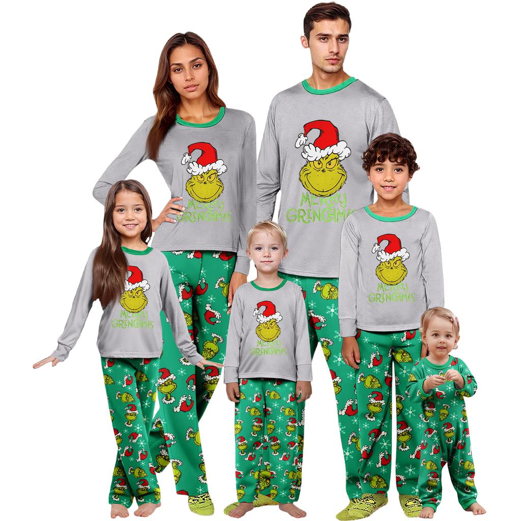 Parent-child Christmas Print Home Suit Long-sleeved Top And Pants