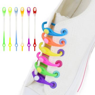12 adet Esnek Silikon Ayakkabı Bağcığı Bağlamasız Ayakkabı Bağcığı Elastik Bağcıklar Spor Ayakkabılar Yetişkinler çocuklar Tembel Ayakkabı Bağcığı Ayakkabılar İçin