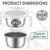 12/6Pcs Sauce Dipping Bowl Reusable Stainless Steel Seasoning Dressing Cup 1.4Oz Mini Round Sauce Dishes Sala Dressing Container
