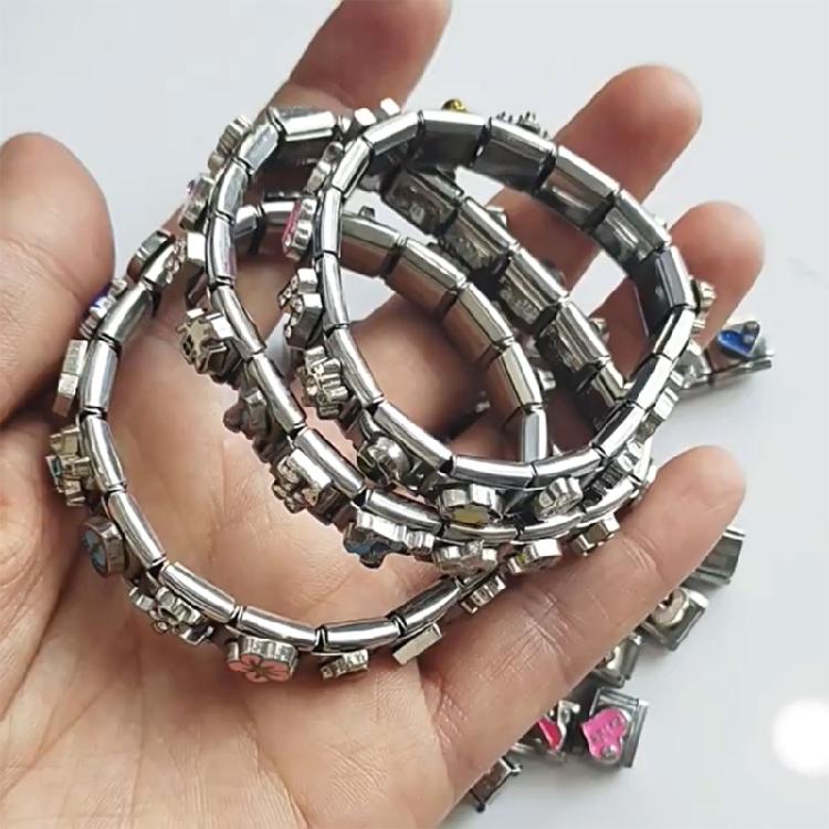 100Pcs Elegant Italian Charm Bracelet Module Stainless Steel Links for Handchain Fashionable Wristband Components