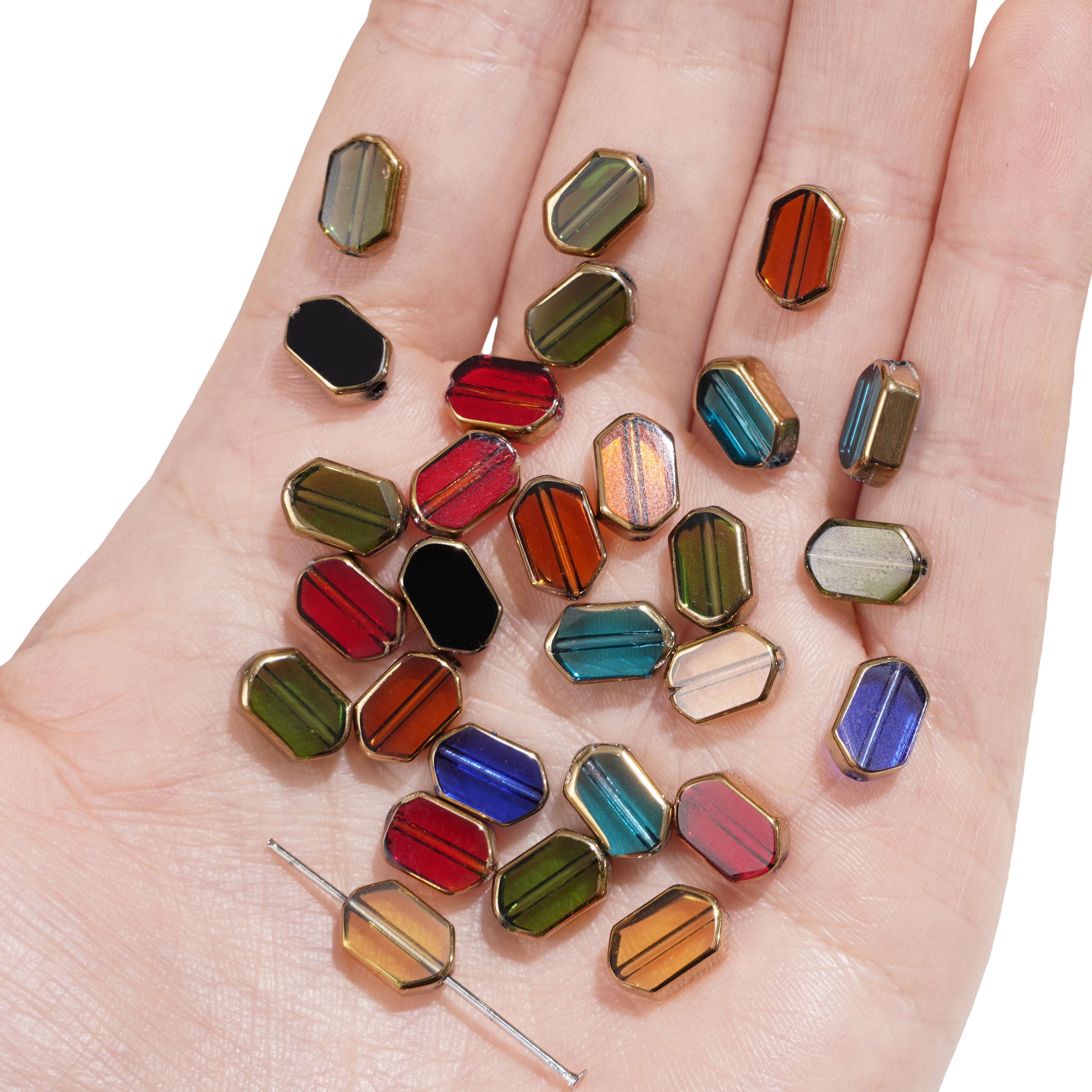 

5-10 шт. Стеклянные золотые бусины прямоугольной формы, хрустальные бусины для DIY браслета, ожерелья, изготовления ювелирных изделий, украшения 6x9mm 10pcs разноцветный