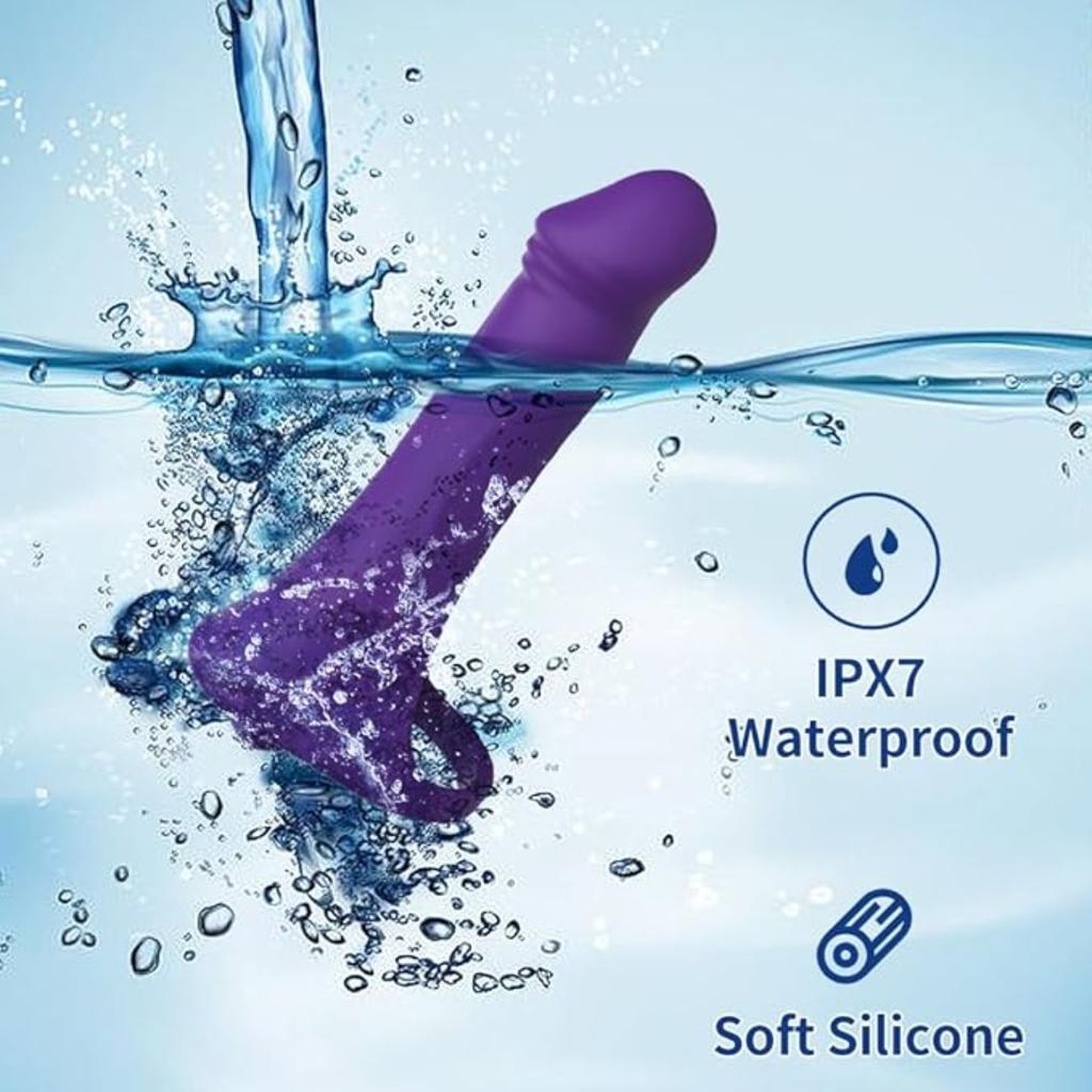 Dual Head Vibrating Dildo Penis Ring with Remote Penis Plug Vibrator, 10 Modes Female Clitoral G-spot Stimulator Adult Sex Toys