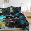 3pcs Pirate Ship Bedding Set - Includes One Quilt Cover and Two Pillowcases (No Core) - Home Decor, Festival Gift, Polyester Fabric, Anime Cartoon Des
