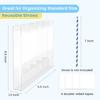 Acrylic Straw Holder for Cabinet, Reusable Straw Organizer with Double Sided Adhesive Tape Tumbler Straws Storage Container for Cupboard Drinking