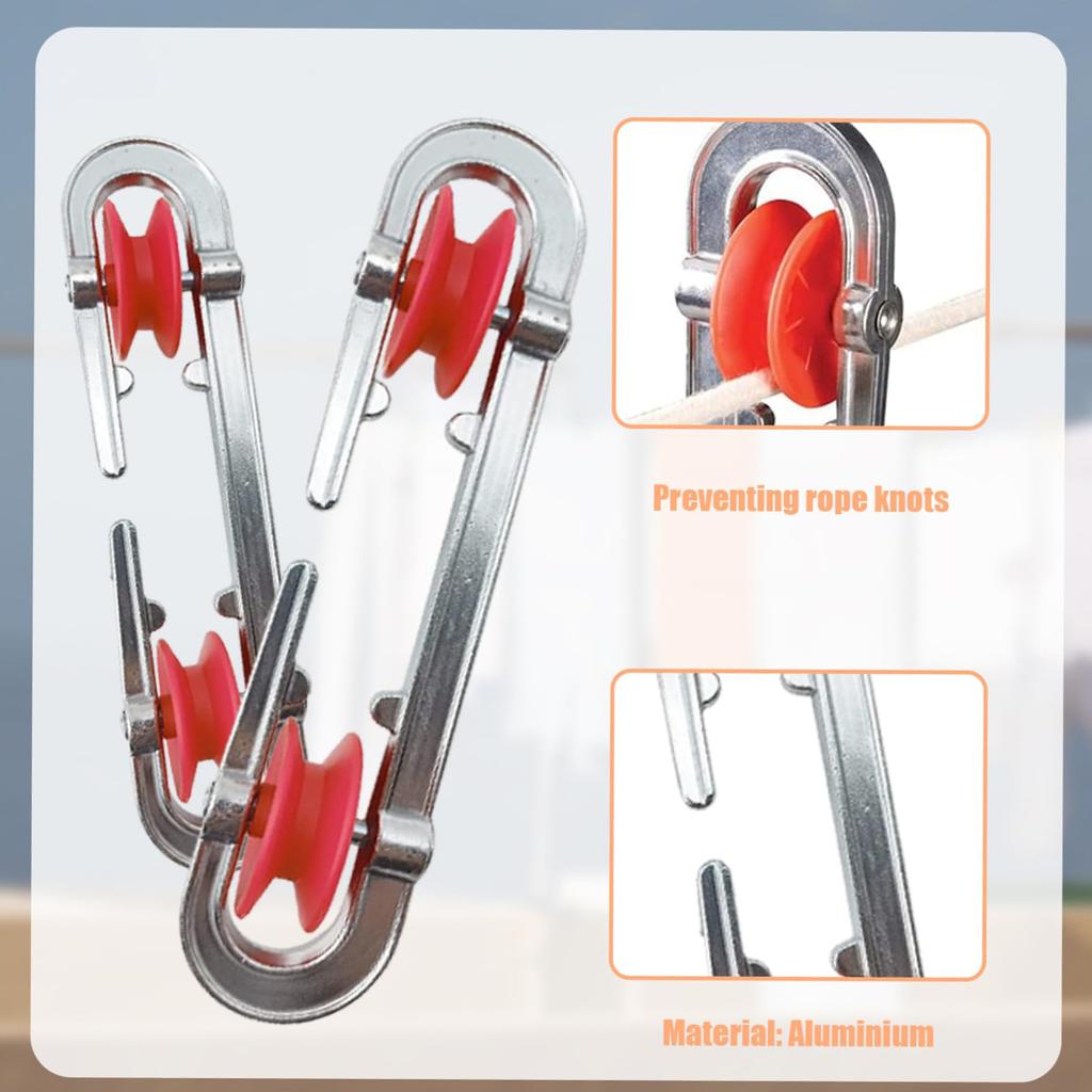 1 PC Aluminum Clothesline Spreader Pulley Clothesline Accessories For Heavy Loads And Long Clothesline