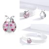 WOSTU 925 Silver Circle Charm Round CZ Bead Bead Clip Fit Reflection Charm Bracelet Jewelry Accessories CQX101