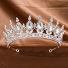 DIEZI 8 Colors Baroque Luxury AB Rhinestone Crystal Tiara For Women Wedding Party Elegant Bridal Bride Crown Hair Accessories