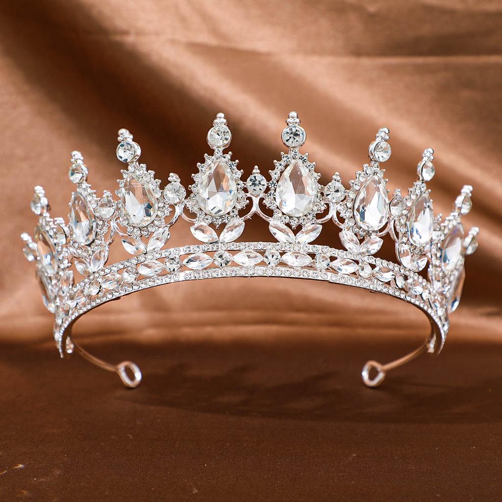 DIEZI 8 Colors Baroque Luxury AB Rhinestone Crystal Tiara For Women Wedding Party Elegant Bridal Bride Crown Hair Accessories