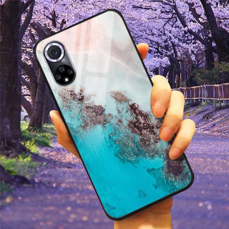 For Honor 50 Pro Case Tempered Glass Starry Marble Hard Back Cover for Huawei Honor 50 Phone Cases Honor50 Protective