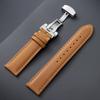 Genuine Calfskin Leather Watchband 14/16/18/20/22/24mm Butterfly Clasp Stitching Straps for Omega Business Watch Band for Seiko