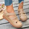 Women Platform Hollow Roman Sandals, Round Toe Wedge Heel Breathable Comfort Casual Shoes
