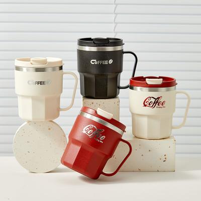 WORTHBUY Tragbarer doppelwandiger isolierter Kaffeebecher 304 Edelstahlbecher Wiederverwendbarer auslaufsicherer Trinkbecher für Schule Büro