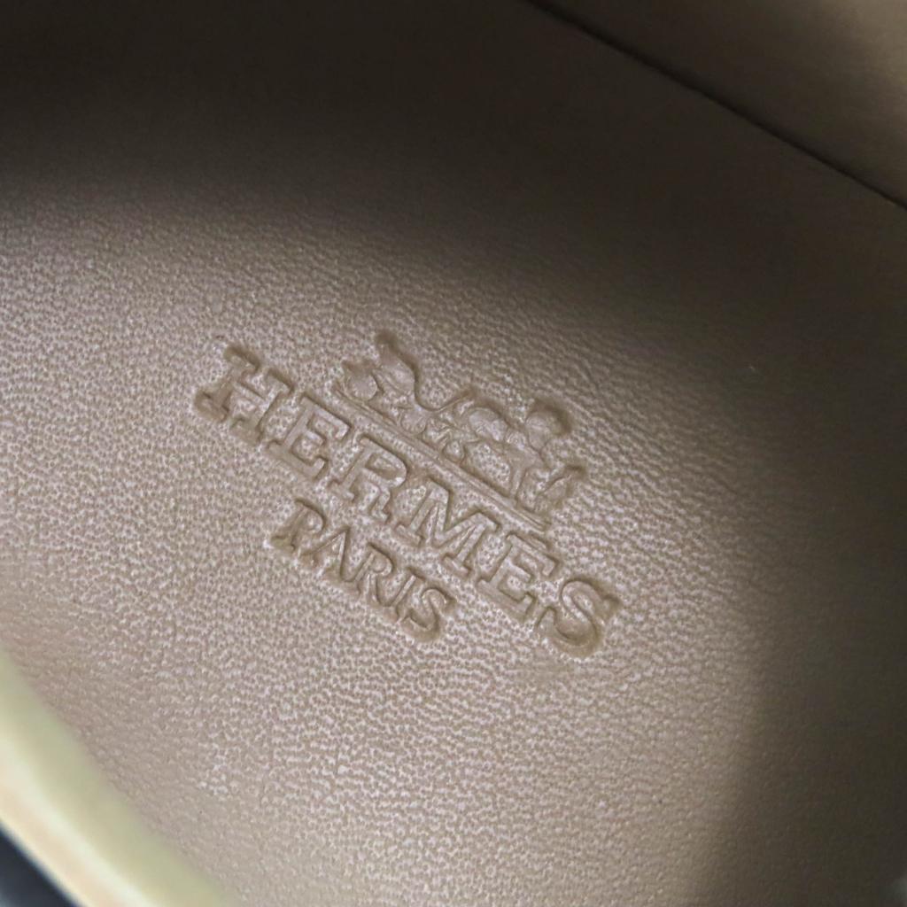 Great HERMES sneakers quick H logo stitch black leather Women 35 192214Z Used