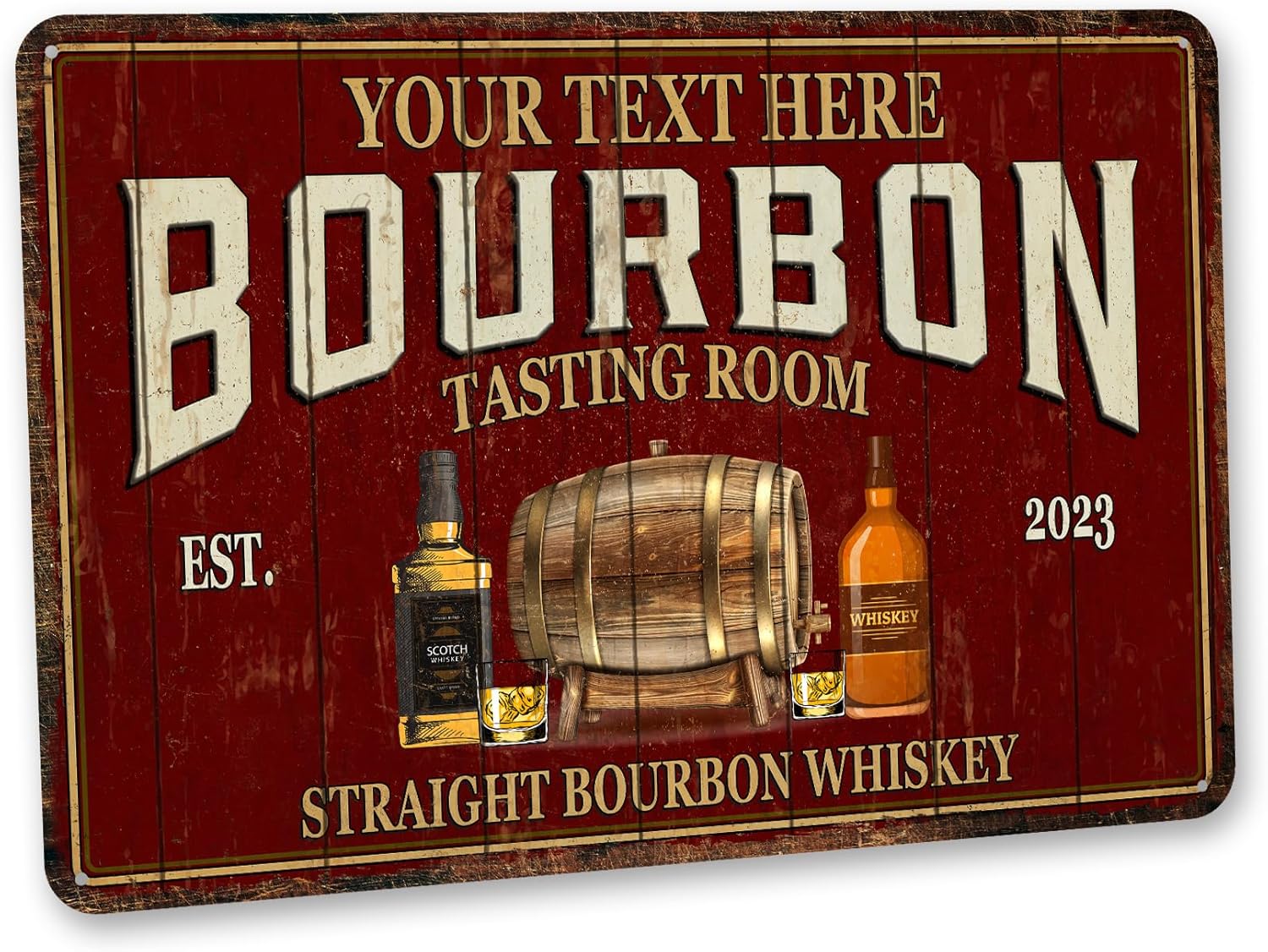 

Bourbon Tasting Room Sign Personalized Bar Sign Made In USA Home Bar Dcor Man Cave Dcor Bar Decorations Liqour Bar Wall D 20x30cm（7.8x11.8inch）