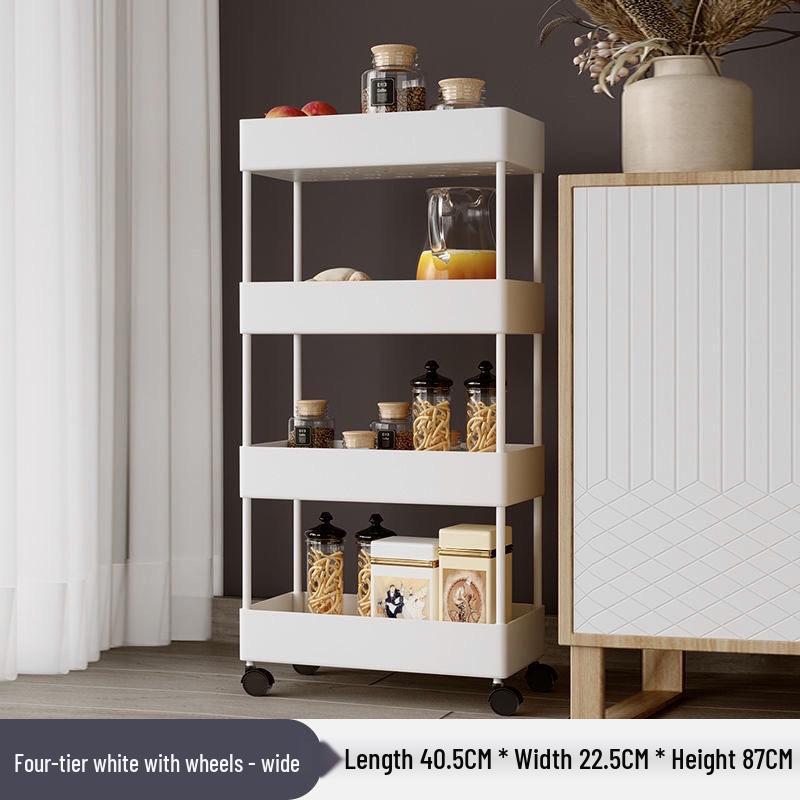 Compact Movable Multi-Layer Storage Rack for Snacks - Simple Floor-Standing Home Shelf