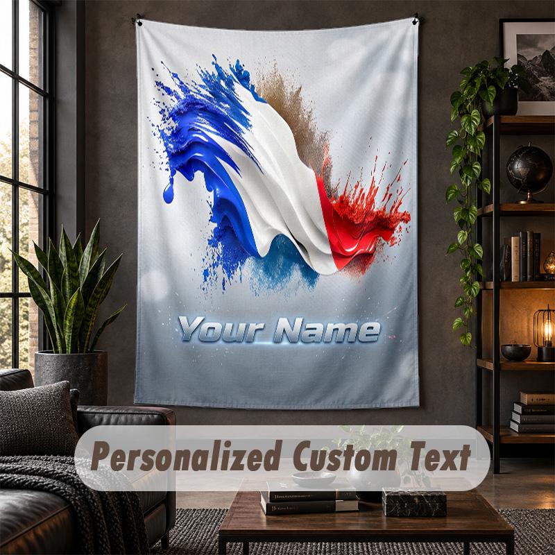 Wall Tapestry France national football team Print Custom Name Text Wall Hanging Home Decor