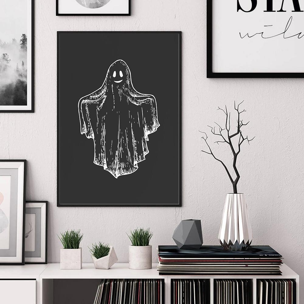 Boho Witch Poster Abstract Canvas Painting Hocus Pocus Halloween Art Print Nordic Crow Skull Wall Picture Living Room Home Decor