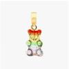 Crystal Haze Nostalgia Bear Classic Rainbow Gold Pendant Charm