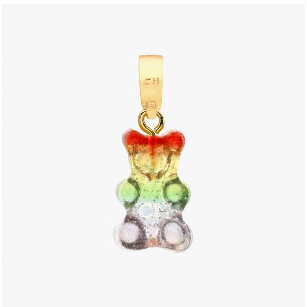 Crystal Haze Nostalgia Bear Classic Rainbow Gold Pendant Charm