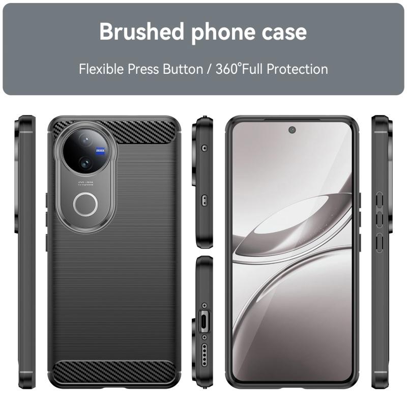 For Vivo V50 Case Cover For Vivo V50 Capas Carbon Fibre Phone Bumper Shockproof Back TPU Soft For Cover Vivo V50 VivoV50 Fundas
