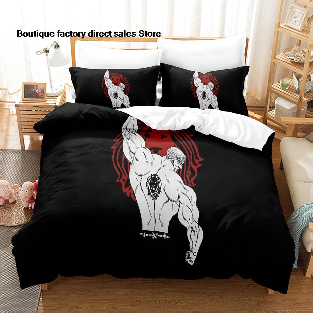 The Seven Deadly Sins Bedding Set 3D Printed Duvet Cover Pillowcase For Otaku Bedroom Home Textile Twin Full Queen King Size