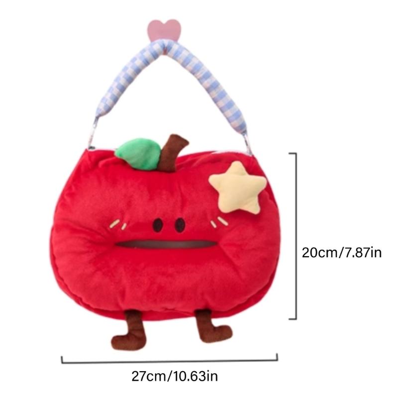 Creative Apples Shaped Fabric Tissue Box Holder Hanging Hook Space Saving Storage Case for Car And Office Environment
