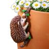 Resin Hedgehog Statue Planter Pot Decorations Multipurpose Hedgehog Flower Vase Figurines for Home Garden Fence Patio Lawn Yard