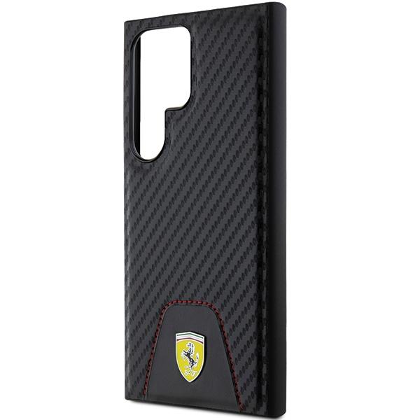 Ferrari Fehcs24Ln3Puk S24 Ultra S928 Czarny/Black Hardcase Carbon Stitched Bottom