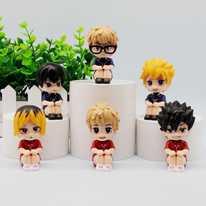 6pcs Haikyuu Hinata Shoyo Action Figure Anime Model Toy Doll Display Collectible