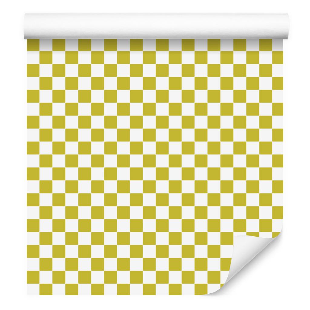 Checkerboard Yellow Wallpaper for Living Room and Bedroom 50x1000