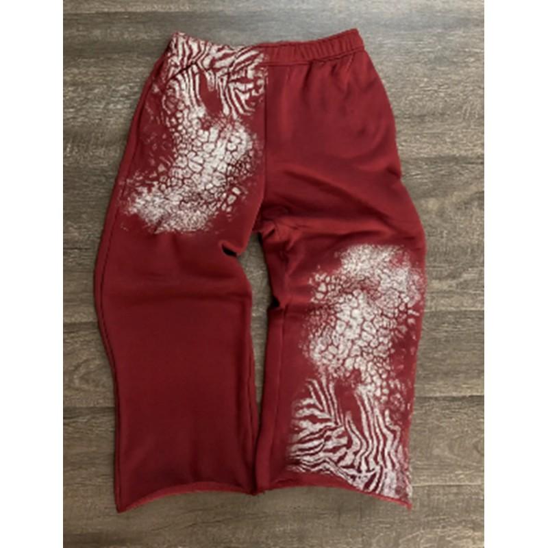 Fashion Printed Elastic Waist Casual Pants Unisex Loose Trousers Teens