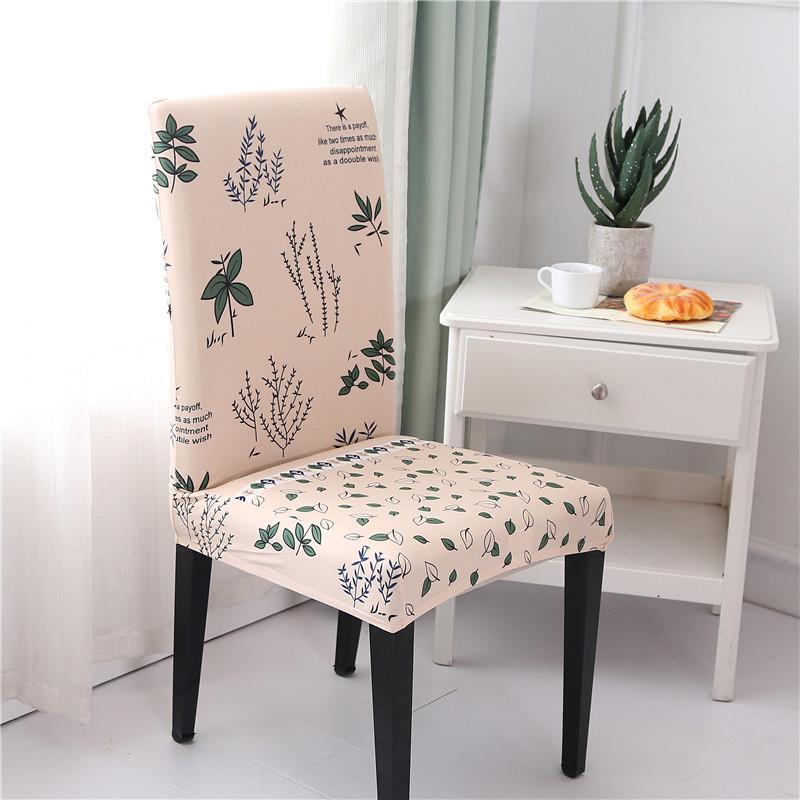 Printed Dining Chair Case Spandex Elastic Chair Slipcover Case Stretch Seat Covers For Wedding Hotel Banquet Home Use Dining Room