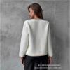 Russian Xiaoxiangfeng jacket single-breasted V-neck long-sleeved sweater top women's autumn loose-knit cardigan