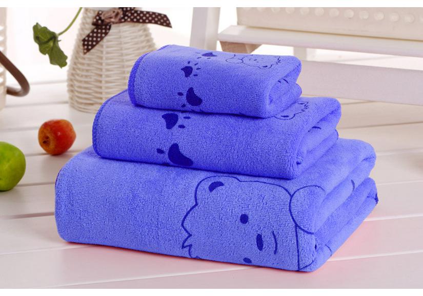 Cartoon Bath Towel Set: Absorbent, Large, 3-Piece Gift Box for Women