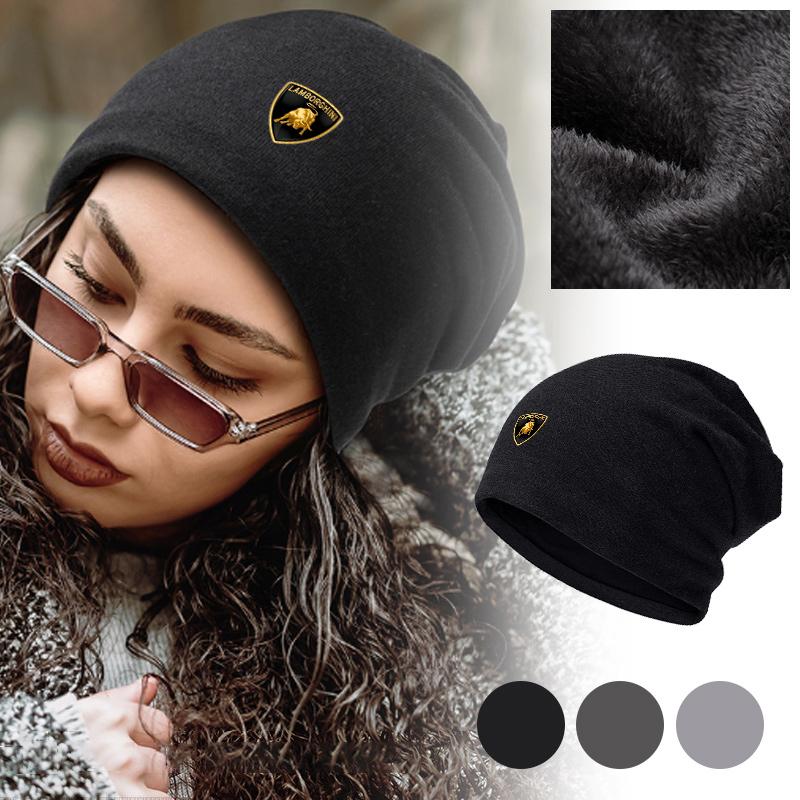 Verstellbare Auto-Logo Hochwertige Plüsch-Mützen Wintermütze Für Lamborghini Urus Huracan Aventador Premium Autozubehör