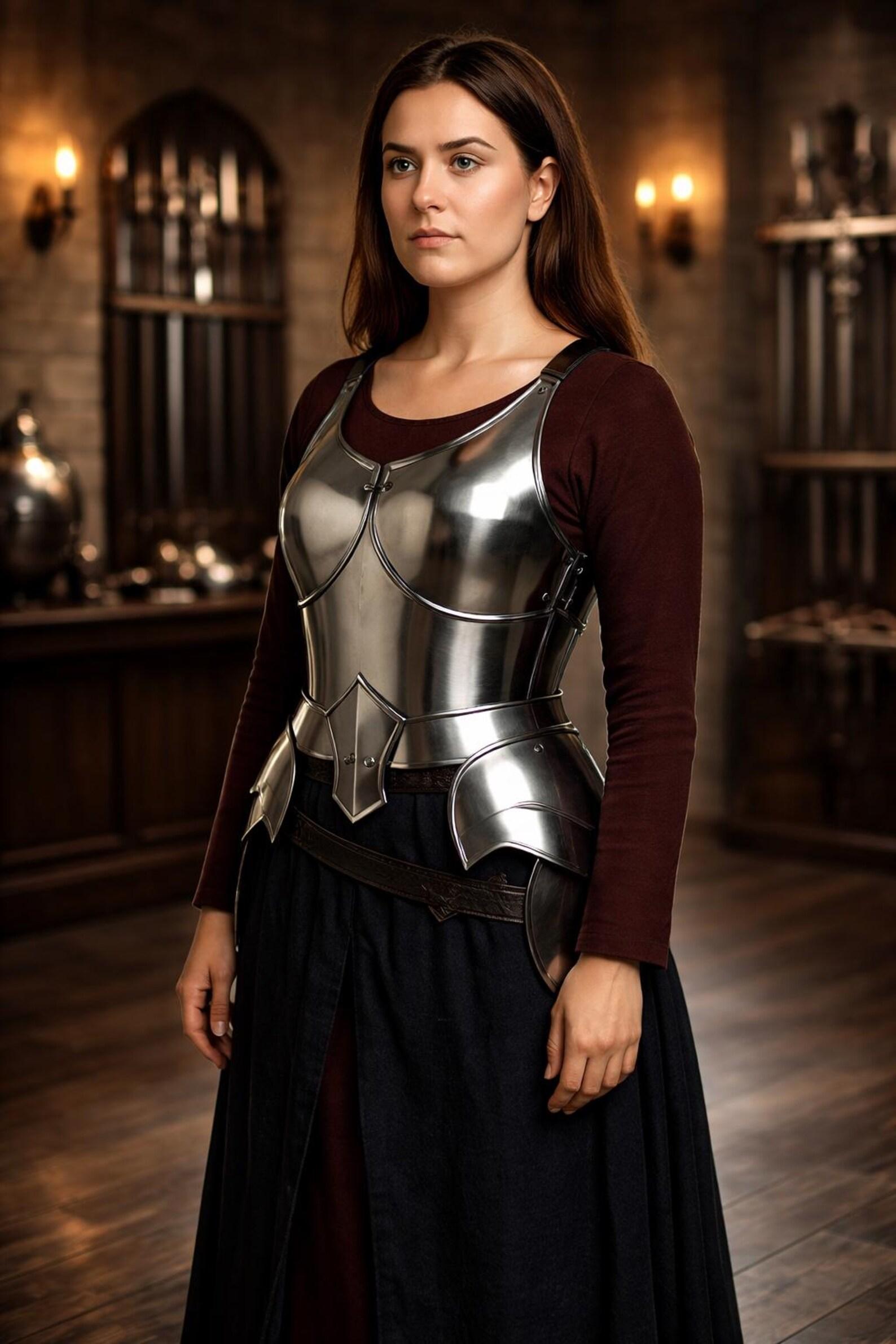Women s Medieval Warrior Cosplay Costume Breastplate LARP Renaissance Outfit