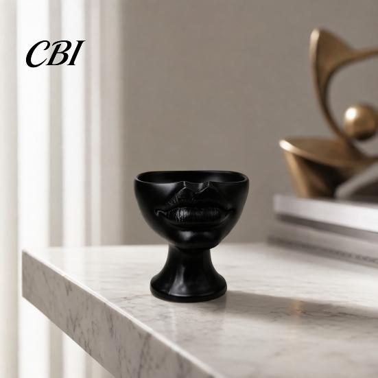 Sukkulenten Pflanztopf 3D-gedruckter lippenförmiger Blumentopf, Künstlerischer Skulpturaler Pflanzer mit matter Oberfläche, Multifunktionales Minimalistisches Schreibtischdekor für Wohn