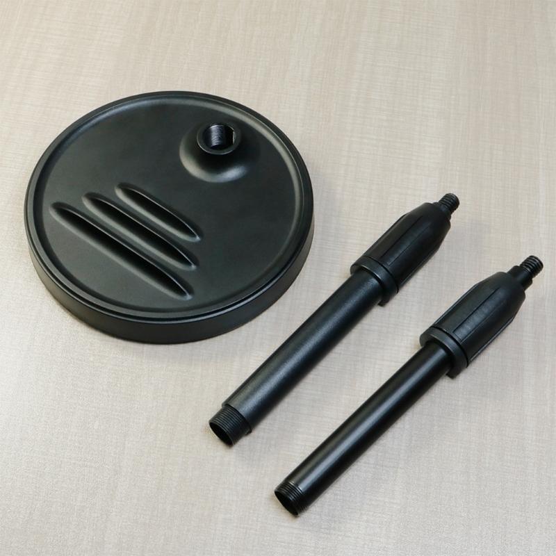 Universal Metal Phone Holder with Weighted Base Desktop Microphones Stand for Indoor Outdoor Take & Broadcasting