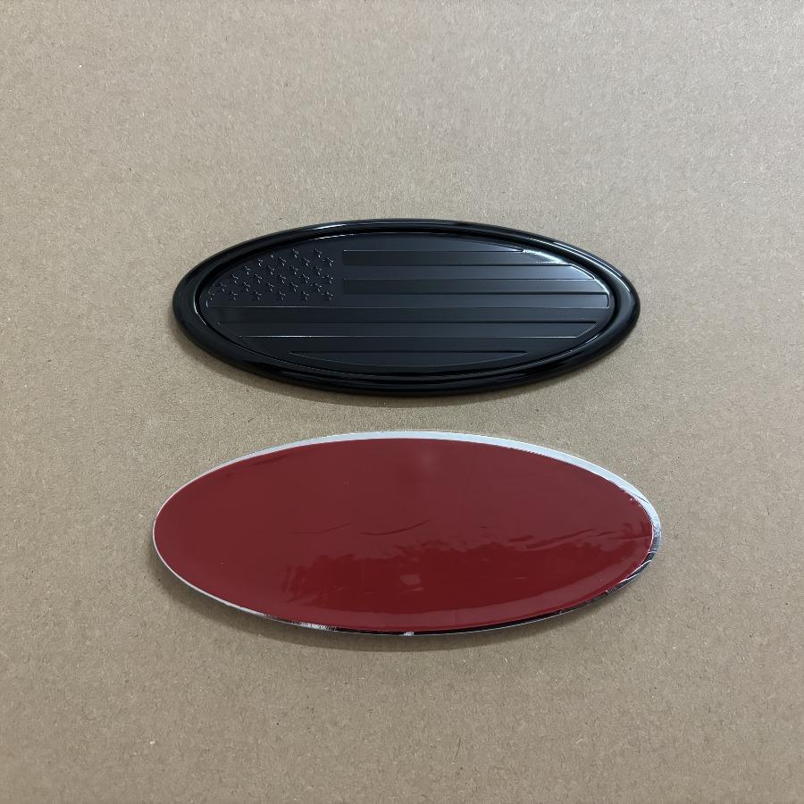 

1Pc 11.5Cm (4.5 Inches) One Piece ABS Front Grille Rear Bumper Tailgate Trunk Flag Oval Badge Sticker, Suitable for чёрный