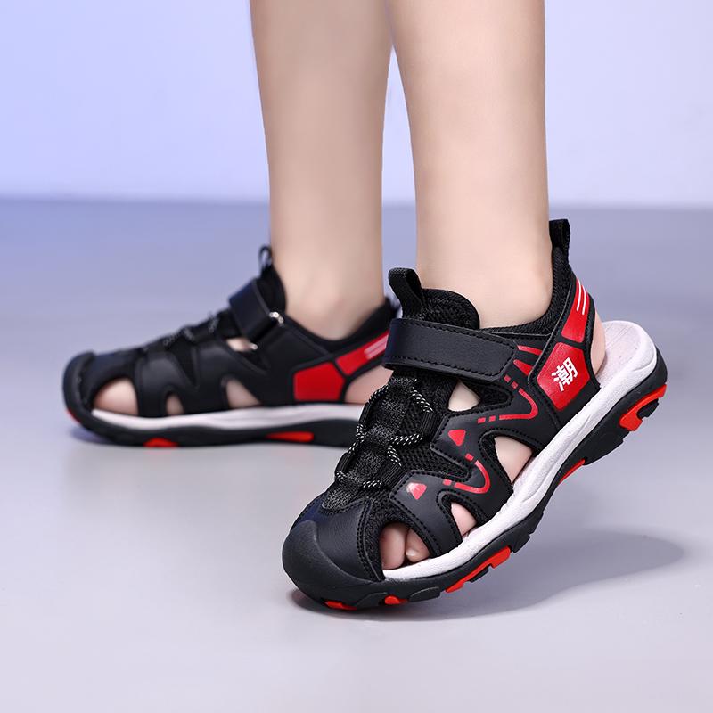 Chłopięce sandały sportowe plażowe z zamkniętymi palcami i obrotowym guzikiem dla chłopców Sandały sportowe dla dziewcząt Sandały dziecięce