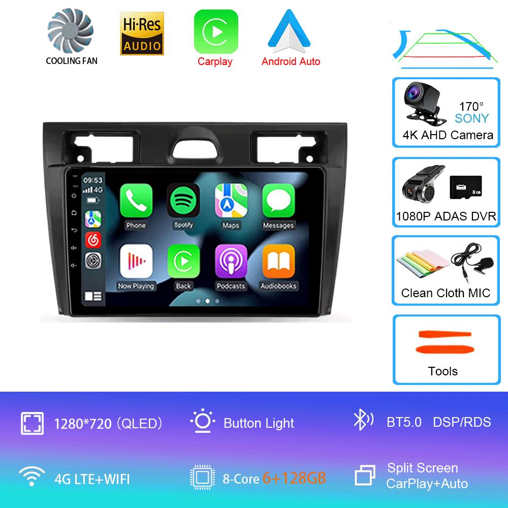 Android 14 For Ford Fiesta Mk VI 5 Mk5 2002 - 2008 Car Radio Multimedia Video Player Navigation GPS No 2din 2 din dvd