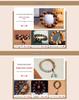 Natural White Jade Bodhi Root Hand-Carved Pumpkin Bead Bracelet and Ring Set