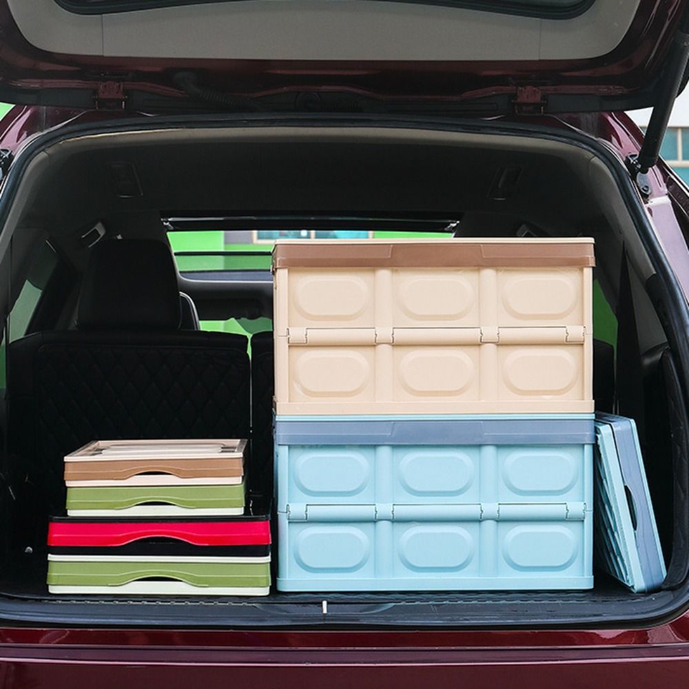 

30L/55L Storage Box Plastic Car Supplies Foldable Storage Case Black-30L
