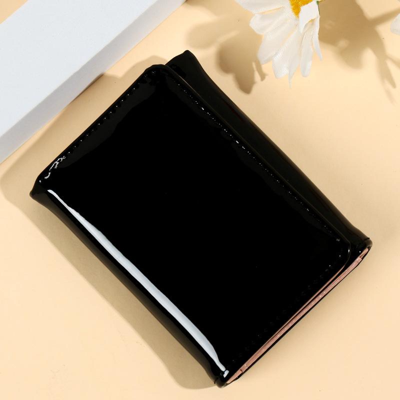 Holographic Fashion Short For Wallet Women Mini Pu Leather Card Holder Foldable Coin Purse Compact Wallet Gift