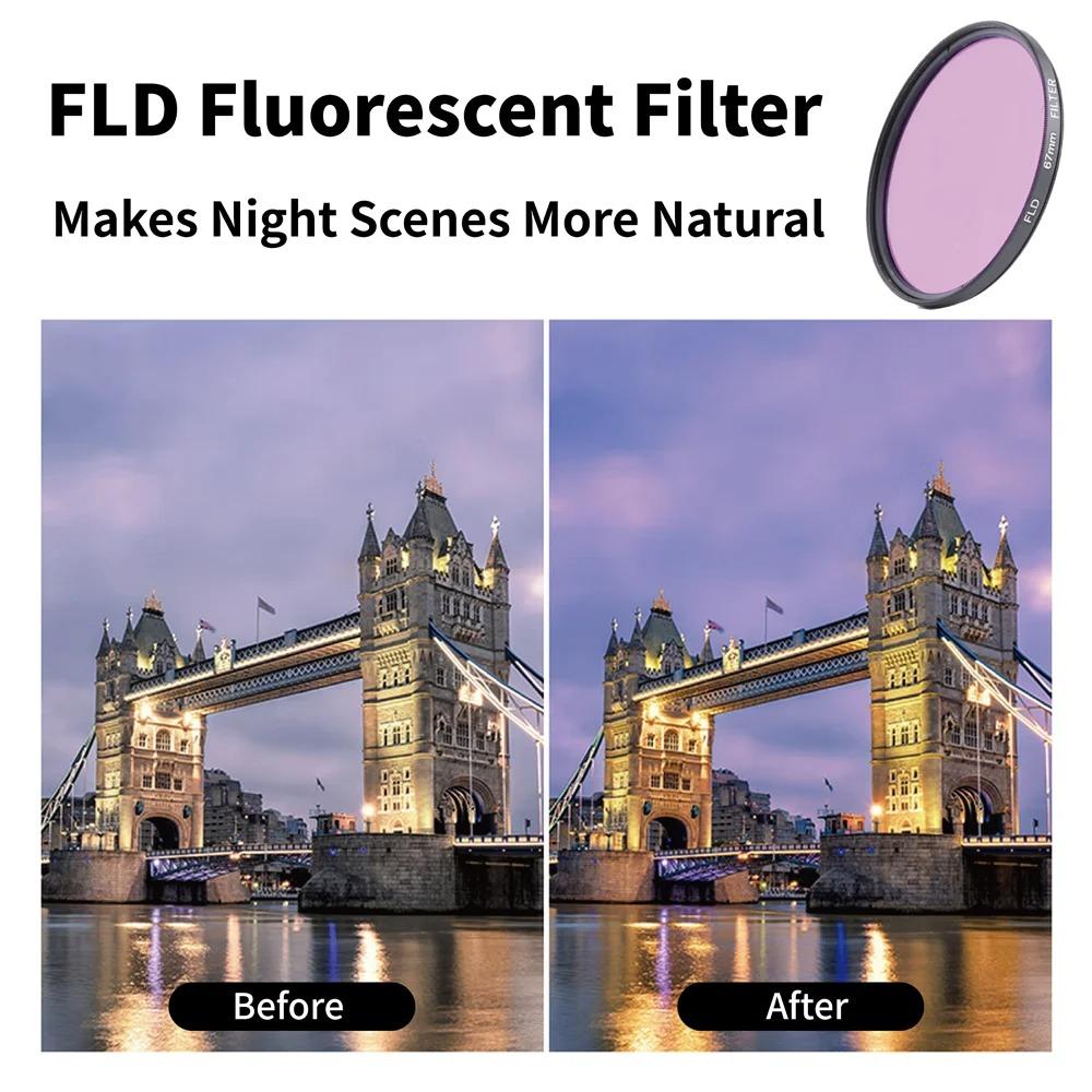 Uv+cpl+fld 3-in-1 Objektivfilter-Set 49mm-77mm Mit Tasche Für Canon Nikon Sony Pentax Kameraobjektive